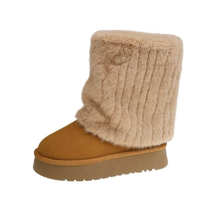 Women's Net Red Super Hot Thick Bottom And Warm Keeping Velvet Pants $39.50 Dana Fashion Color: Beige Size: 35 Women's shoes Product information: Pattern: solid color Lining material: artificial plush Color: brown, beige Heel height: mid heel (3-5CM) Leng