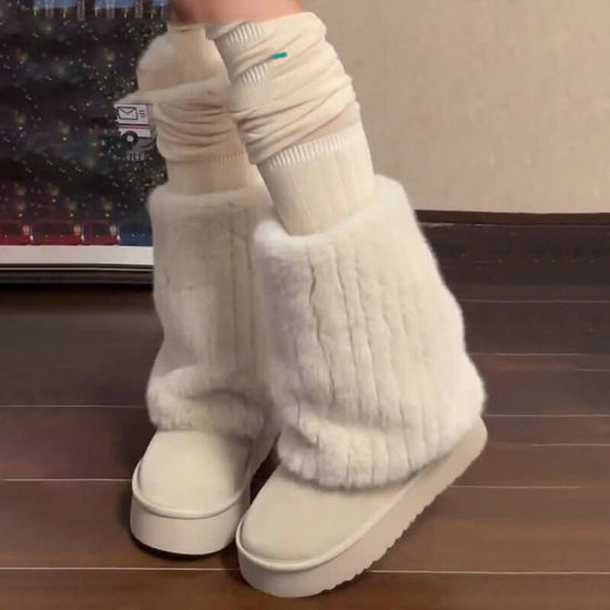 Women's Net Red Super Hot Thick Bottom And Warm Keeping Velvet Pants $39.50 Dana Fashion Color: Beige Size: 35 Women's shoes Product information: Pattern: solid color Lining material: artificial plush Color: brown, beige Heel height: mid heel (3-5CM) Leng