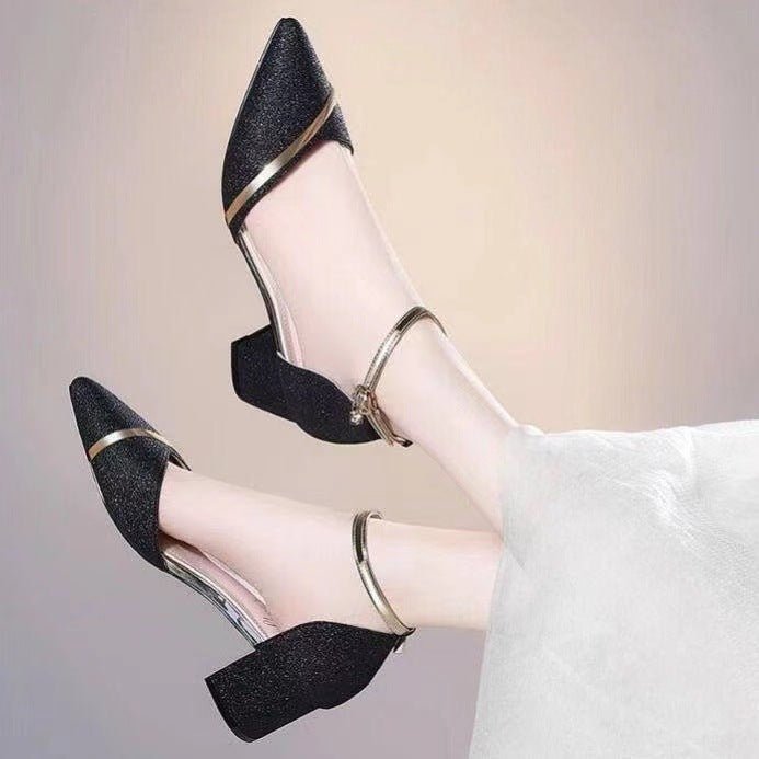 Women's New Fashion Sandals With Buckle $39.50 Dana Fashion Color: Black Size: 35 Women's shoes Product information: Scaffold shape: round head Color: black, silver, gold Shoe top material: PU Size: 35.36, 37.38, 39.40, 41.42 Style: Korean style Heel heig