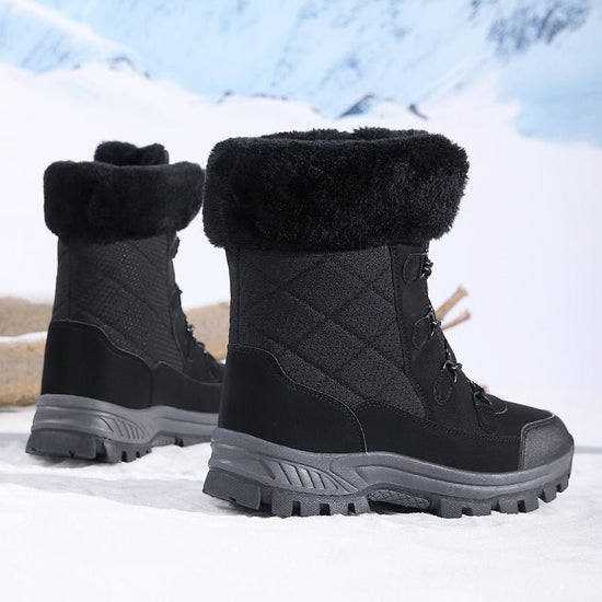 Women's New Winter Fleece-lined Thickened Non-slip Snow Boots $60.50 Dana Fashion Color: Black Size: 36 Women's shoes Product information: Lining material: wool lining Color: 2256 White, 2256 Black Upper height: tall crown Heel height: 3-5 Length of socks