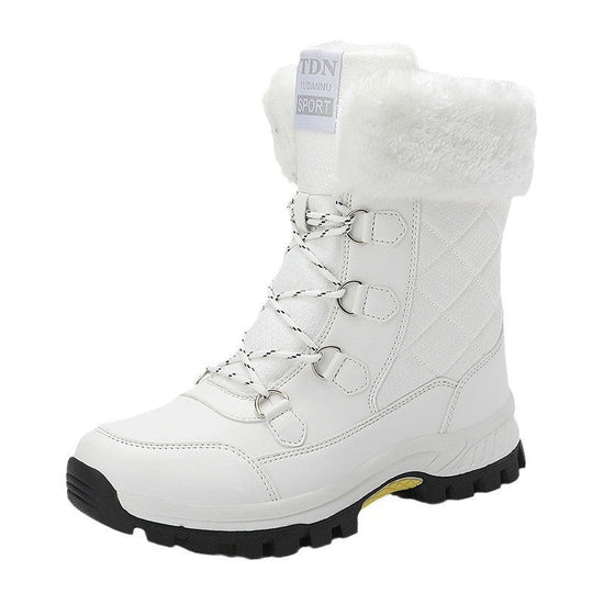 Women's New Winter Fleece-lined Thickened Non-slip Snow Boots $60.50 Dana Fashion Color: Black Size: 36 Women's shoes Product information: Lining material: wool lining Color: 2256 White, 2256 Black Upper height: tall crown Heel height: 3-5 Length of socks
