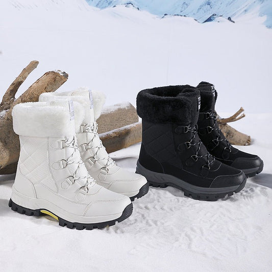 Women's New Winter Fleece-lined Thickened Non-slip Snow Boots $60.50 Dana Fashion Color: Black Size: 36 Women's shoes Product information: Lining material: wool lining Color: 2256 White, 2256 Black Upper height: tall crown Heel height: 3-5 Length of socks