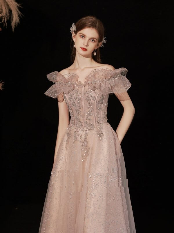 Women's Off Shoulder Dinner Dress $419.00 Dana Fashion Color: Pink Size: L Women's clothing Product information: Size: XS, S, M, L Fabric: Skin friendly fabric Style: Korean version Popular element: straps Color classification: Pink Dingzhu: crystal tube