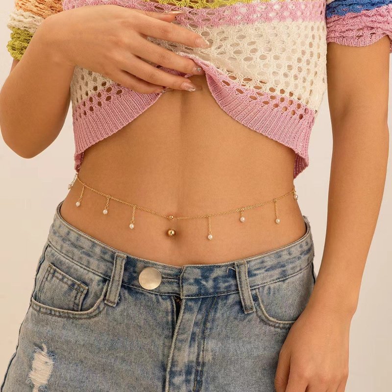 Women's Personalized Zircon Navel Stud Body Chains $14.00 Dana Fashion Color: 03 Gold Women's Accessories Product information: Color: 01 Gold, 02 White k,03 Gold, 04 White k,05 gold Size: 125cm Applicable Gender: Female Material: Metal Popular elements: T