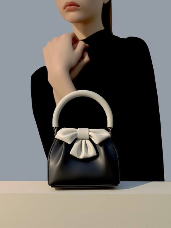 Women's Pleated Handbag Contrast Color Bow Bucket Bag $36.25 Dana Fashion Color: Black Women's Bags Product information: Color: Black Material: PU Size: 20CM * 20CM * 7CM Packing list: 1*Handbag Product Image: