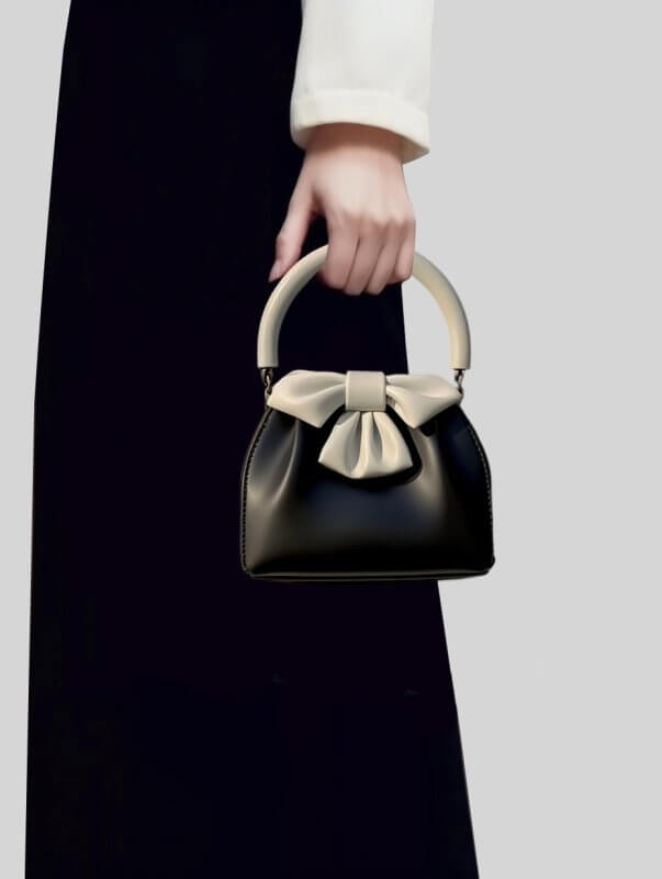 Women's Pleated Handbag Contrast Color Bow Bucket Bag $36.25 Dana Fashion Color: Black Women's Bags Product information: Color: Black Material: PU Size: 20CM * 20CM * 7CM Packing list: 1*Handbag Product Image: