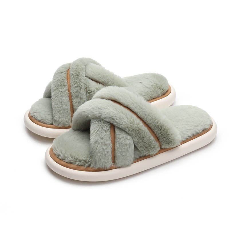 Women's Poop Resistant Dirt Resistant Non Slip Cotton Slippers $49.50 Dana Fashion Color: 6884 Water Green Size: 36to37 Women's shoes Product information: Pattern: solid color Inner material: artificial wool Color: Cherry blossom powder, corn yellow, tea