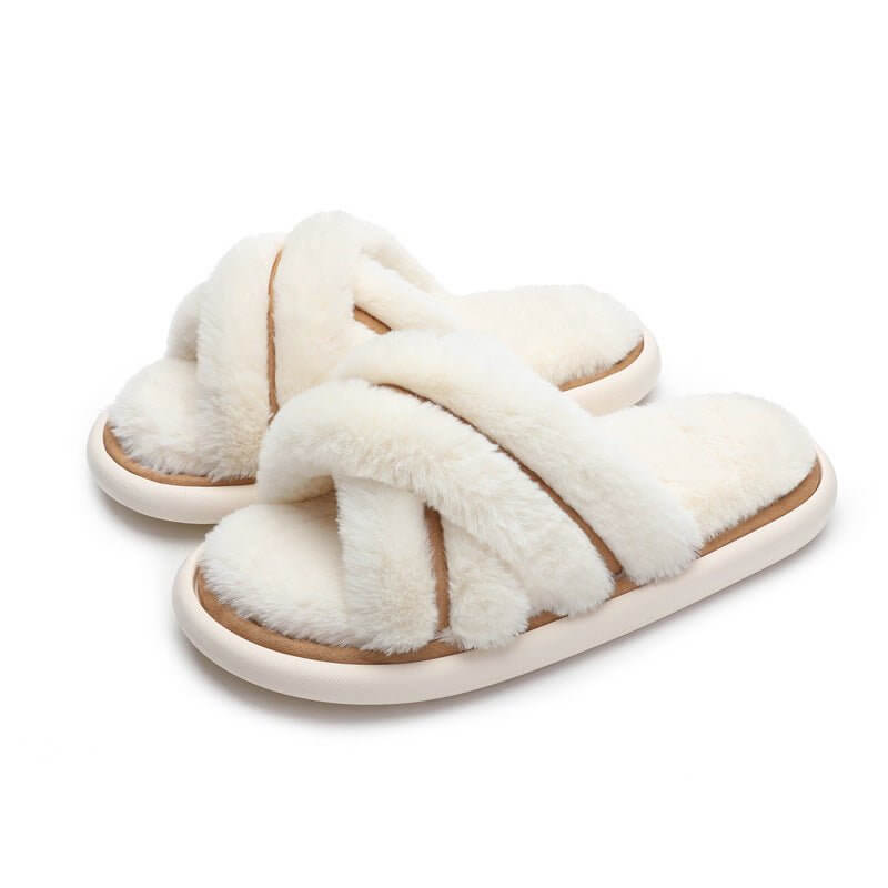 Women's Poop Resistant Dirt Resistant Non Slip Cotton Slippers $49.50 Dana Fashion Color: 6884 Tea White Size: 36to37 Women's shoes Product information: Pattern: solid color Inner material: artificial wool Color: Cherry blossom powder, corn yellow, tea wh
