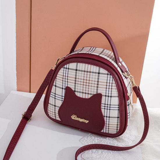 Women's Printed Checks Cat Pattern Shoulder Bag $18.50 Dana Fashion Color: Red Women's Bags Product information: Color: white, black, red, pink Material: PU Suitcase shape: Oval Popular elements: Plaid Style: Casual Size: 19*18 * 6cm Packing list: Women's
