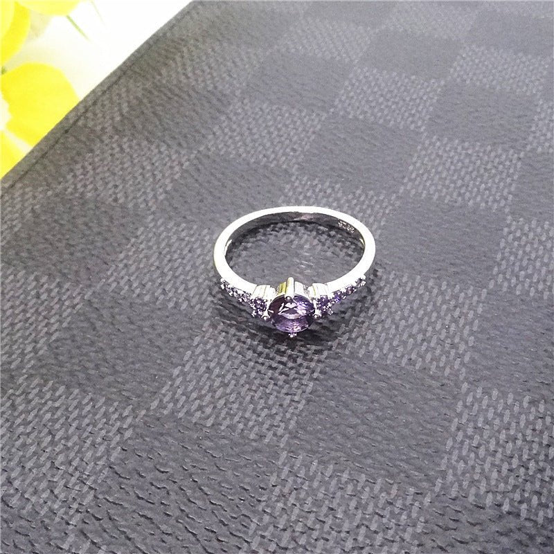Women's Purple Gemstone Copper Ring $10.04 Dana Fashion Color: Purple Diamond Size: Standard US Code No 10 Women's Accessories Product information: Type: Ring Color: purple Applicable population: Female Size: standard US Code 6, standard US Code 7, standa