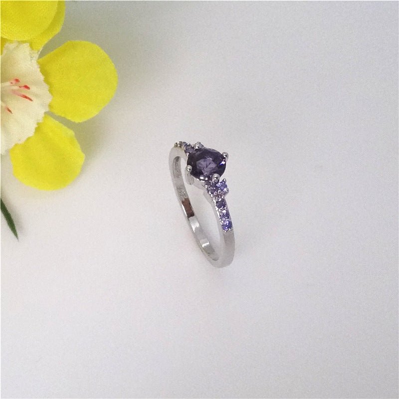 Women's Purple Gemstone Copper Ring $10.04 Dana Fashion Color: Purple Diamond Size: Standard US Code No 10 Women's Accessories Product information: Type: Ring Color: purple Applicable population: Female Size: standard US Code 6, standard US Code 7, standa