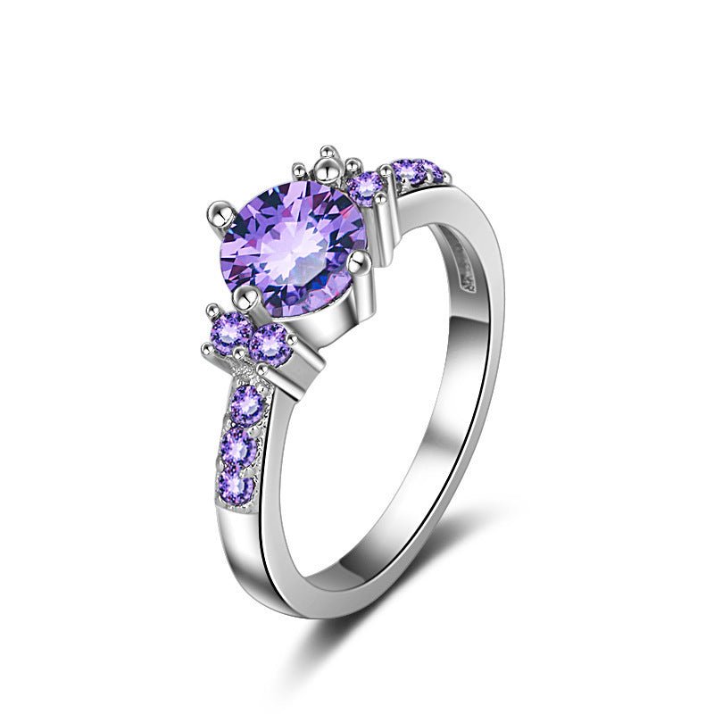 Women's Purple Gemstone Copper Ring $10.04 Dana Fashion Color: Purple Diamond Size: Standard US Code No 10 Women's Accessories Product information: Type: Ring Color: purple Applicable population: Female Size: standard US Code 6, standard US Code 7, standa