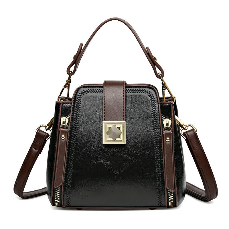 Women's Retro Easy Matching Soft Leather Textured Handbag Shoulder Crossbody $49.50 Dana Fashion Color: Black Women's Bags Product information: Color: brown, green, black, red Outer bag type: Sandwich pocket Material: PU Bag internal structure: mobile pho