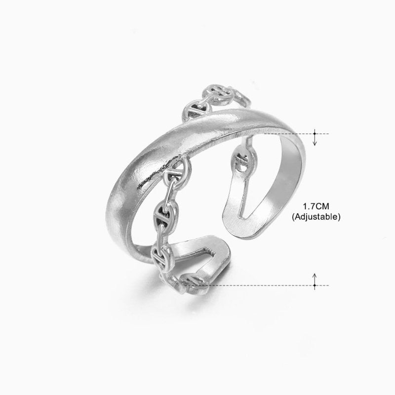 Women's Retro Fashion Stainless Steel Shaped Ring $15.00 Dana Fashion Color: Steel Ring 090 Women's Accessories Product information: Type: Ring Treatment Process: Electroplating Color: gold ring 152, stem ring 152, gold ring 151, stem ring 151, gold ring