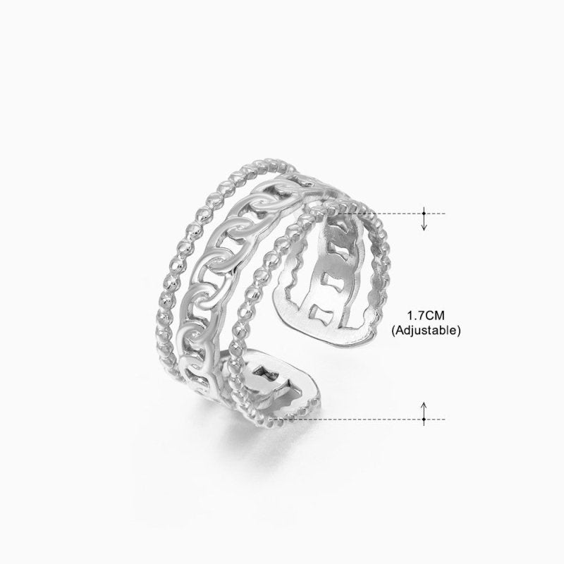 Women's Retro Fashion Stainless Steel Shaped Ring $15.00 Dana Fashion Color: Steel Ring 159 Women's Accessories Product information: Type: Ring Treatment Process: Electroplating Color: gold ring 152, stem ring 152, gold ring 151, stem ring 151, gold ring