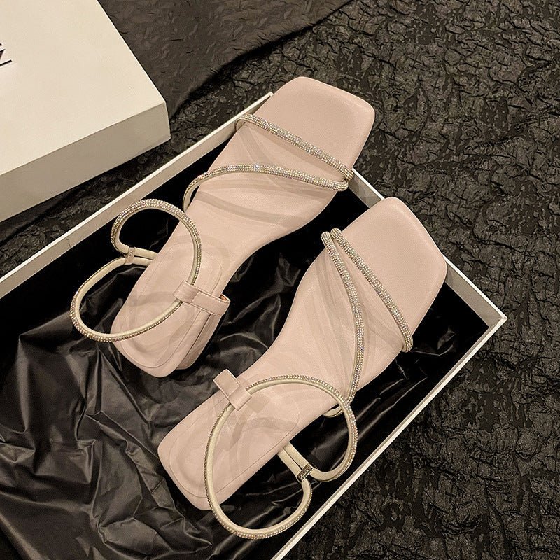 Women's Rhinestone Open Toe Sandals $59.50 Dana Fashion Color: Purple Sandals Size: 35 Women's shoes Product information: Lining material: no lining Toe holder shape: square head Shoe Upper material: PVC Size: 35,36,37,38,39,40 Wearing style: ankle-strap