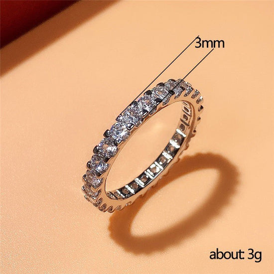 Women's Ring Fully-inlaid Full Circle Simulation Zircon $9.80 Dana Fashion Color: Copper White Gold Plated Size: 10 Yards Women's Accessories Product information: Type: Ring Treatment Process: Electroplating Color: Copper-plated gold, copper white gold pl