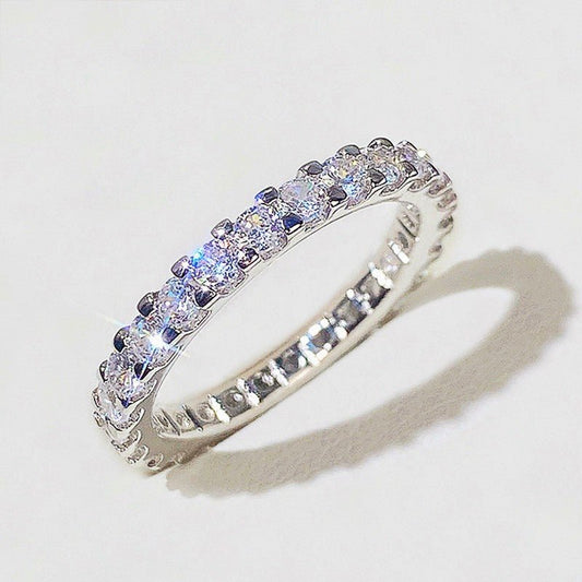 Women's Ring Fully-inlaid Full Circle Simulation Zircon $9.80 Dana Fashion Color: Copper White Gold Plated Size: 10 Yards Women's Accessories Product information: Type: Ring Treatment Process: Electroplating Color: Copper-plated gold, copper white gold pl