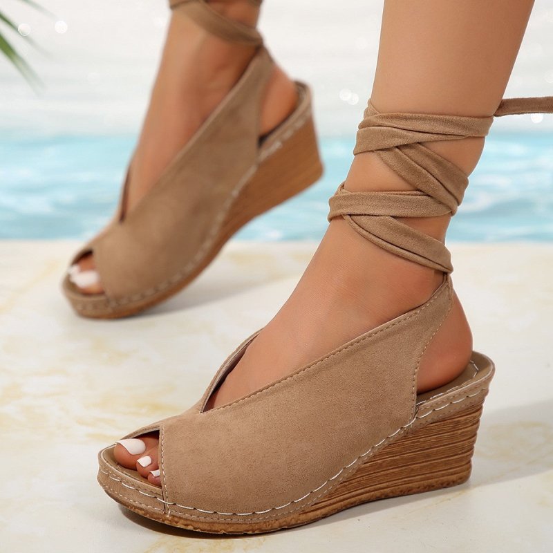 Women's Round Toe Peep Toe Winding Tape Fashion Sandals $45.50 Dana Fashion Color: Black Size: 36 Women's shoes Product information: Lining material: PU Toe bracket shape: Fish Mouth Color: black, khaki Shoe Upper material: pu Size: 36, 37, 38, 39, 40, 41