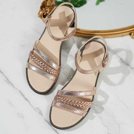 Women's Sandals Plus Size Buckle Strap Roman Style $34.50 Dana Fashion Color: Champagne Size: 36 Women's shoes Product information: Lining material: OTHER Color: Champagne Upper height: low top Size: 36,37,38,39,40,41,42,43 Sole craft: viscose shoes Sole