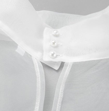 Women's Sheer Mesh Long-sleeved Shirt $50.50 Dana Fashion Color: White Size: L Women's clothing Product information: Fabric name: Polyester Color: white, black Size: S,M,L Sleeve length: long sleeve Popular elements: Grid Style: pullover Craft: collage/st