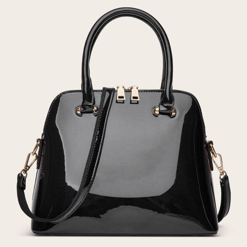 Women's Shiny Tote Shoulder Messenger Bag $48.99 Dana Fashion Color: Black Women's Bags Product information: Lining texture: Polyester Fabric texture: PU Color: wine red, green, blue, black Outer bag type: slit pocket Hardness: medium Material: PU Suitcas
