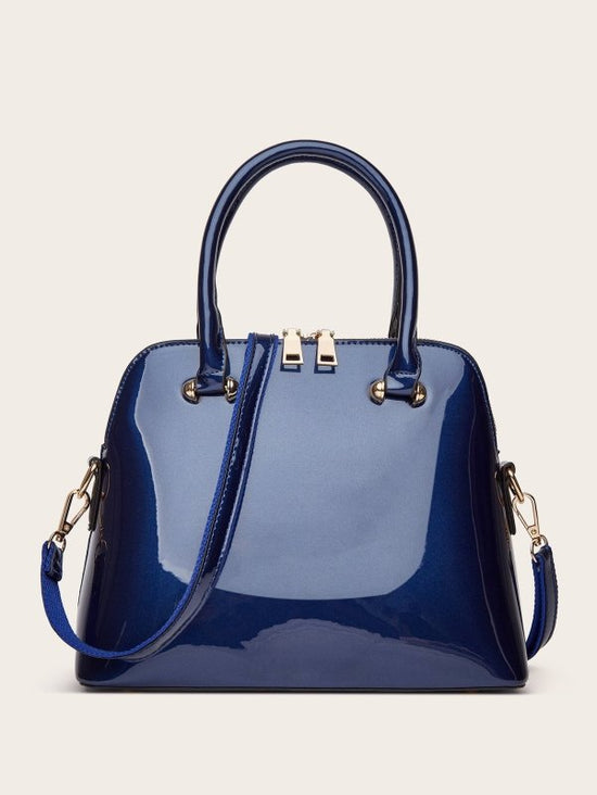 Women's Shiny Tote Shoulder Messenger Bag $48.99 Dana Fashion Color: Blue Women's Bags Product information: Lining texture: Polyester Fabric texture: PU Color: wine red, green, blue, black Outer bag type: slit pocket Hardness: medium Material: PU Suitcase