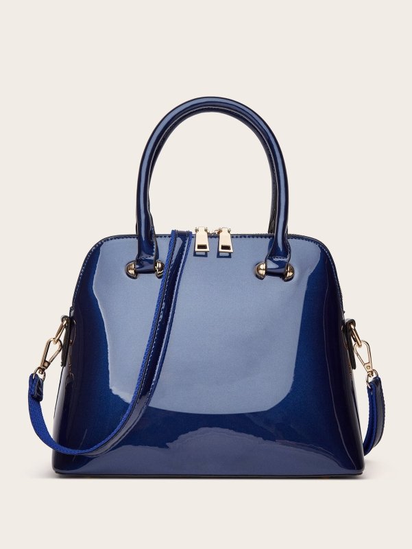 Women's Shiny Tote Shoulder Messenger Bag $48.99 Dana Fashion Color: Blue Women's Bags Product information: Lining texture: Polyester Fabric texture: PU Color: wine red, green, blue, black Outer bag type: slit pocket Hardness: medium Material: PU Suitcase
