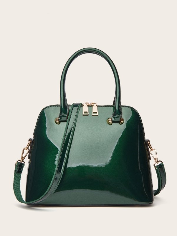 Women's Shiny Tote Shoulder Messenger Bag $48.99 Dana Fashion Color: Green Women's Bags Product information: Lining texture: Polyester Fabric texture: PU Color: wine red, green, blue, black Outer bag type: slit pocket Hardness: medium Material: PU Suitcas