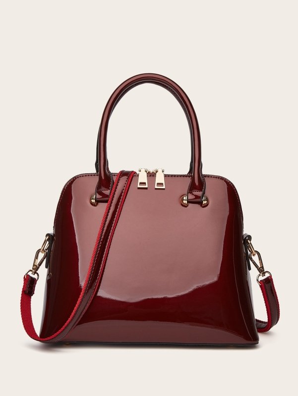Women's Shiny Tote Shoulder Messenger Bag $48.99 Dana Fashion Color: Wine Red Women's Bags Product information: Lining texture: Polyester Fabric texture: PU Color: wine red, green, blue, black Outer bag type: slit pocket Hardness: medium Material: PU Suit