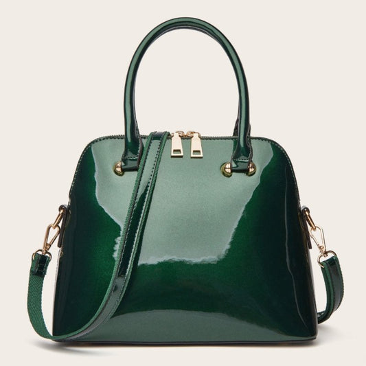 Women's Shiny Tote Shoulder Messenger Bag $48.99 Dana Fashion Color: Black Women's Bags Product information: Lining texture: Polyester Fabric texture: PU Color: wine red, green, blue, black Outer bag type: slit pocket Hardness: medium Material: PU Suitcas
