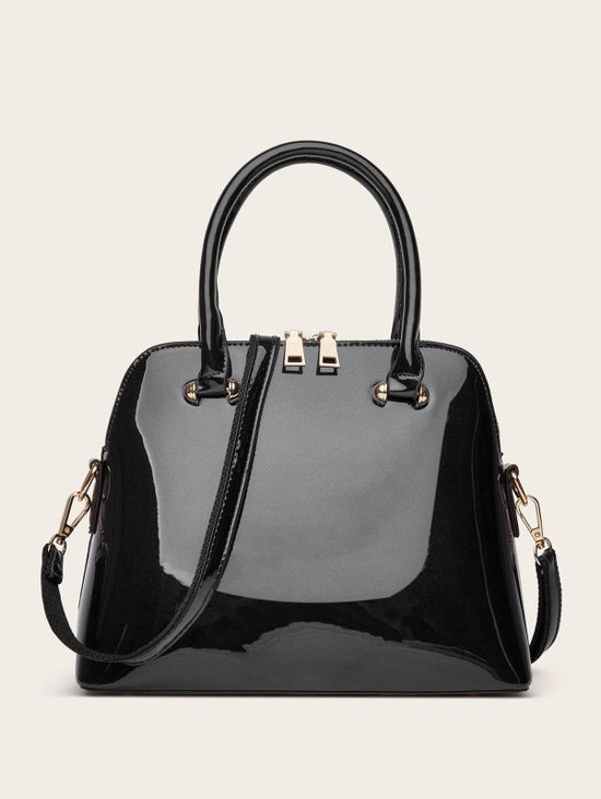 Women's Shiny Tote Shoulder Messenger Bag $48.99 Dana Fashion Color: Black Women's Bags Product information: Lining texture: Polyester Fabric texture: PU Color: wine red, green, blue, black Outer bag type: slit pocket Hardness: medium Material: PU Suitcas