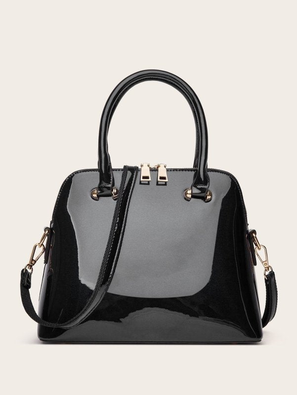 Women's Shiny Tote Shoulder Messenger Bag $48.99 Dana Fashion Color: Black Women's Bags Product information: Lining texture: Polyester Fabric texture: PU Color: wine red, green, blue, black Outer bag type: slit pocket Hardness: medium Material: PU Suitcas