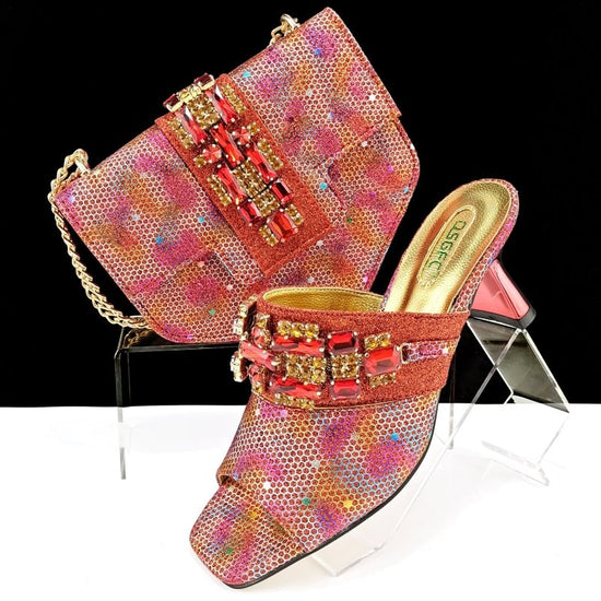 Women's Shoes And Bags Suit Camouflage Fabric Drill Buckle Decorative Casual High Heel Slippers $159.00 Dana Fashion Color: Red Size: 38 Women's Bags Product information: Pattern: Camouflage Lining material: PU Color: blue, dark brown, magenta, gold, gree