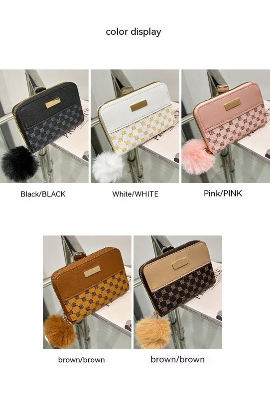 Women's Short Printing Color Contrast Korean Style Bag Wallet $13.38 Dana Fashion Color: Black Women's Bags Product information: Pattern: Letters Lining texture: no lining Color: white, black, pink, brown Processing Method: Printing Material: PU leather P