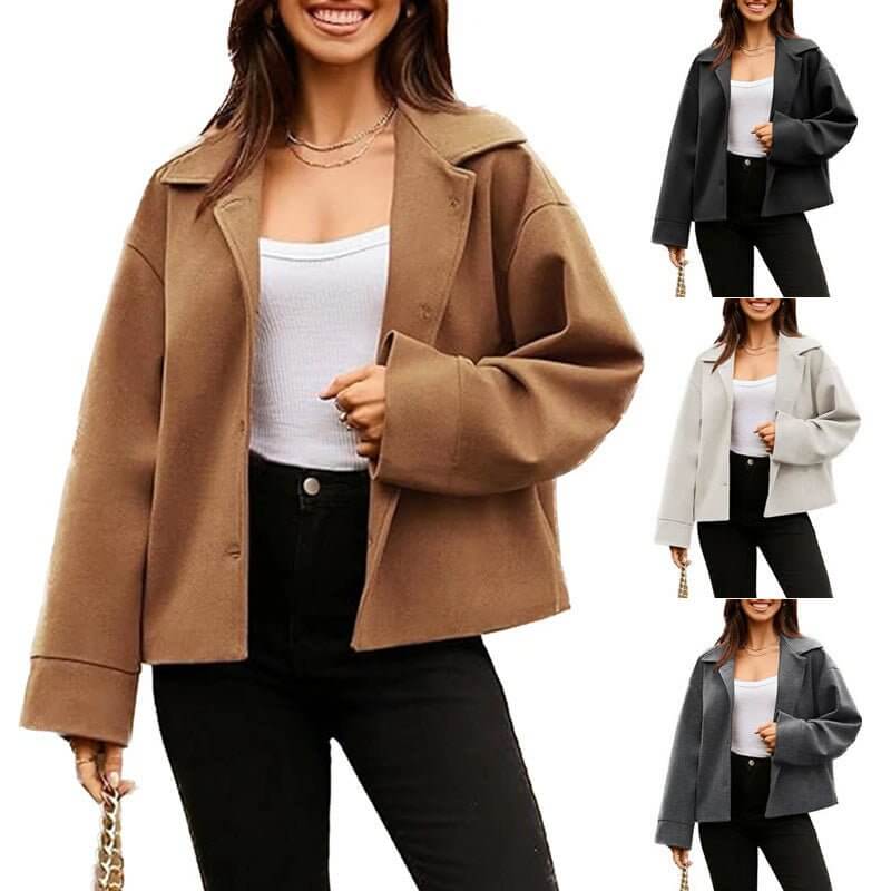 Women's Short Small Suit Long Sleeve Button Coat $35.90 Dana Fashion Color: Army Green Size: L Women's clothing Product information: Color: black, white, gray, Army Green, camel Size: S,M,L,XL,XXL Style: slim fit Main fabric composition: Polyester (polyes