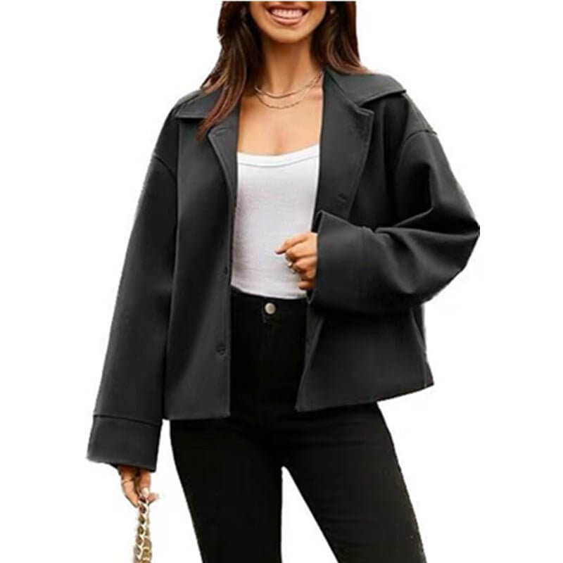 Women's Short Small Suit Long Sleeve Button Coat $35.90 Dana Fashion Color: Army Green Size: L Women's clothing Product information: Color: black, white, gray, Army Green, camel Size: S,M,L,XL,XXL Style: slim fit Main fabric composition: Polyester (polyes