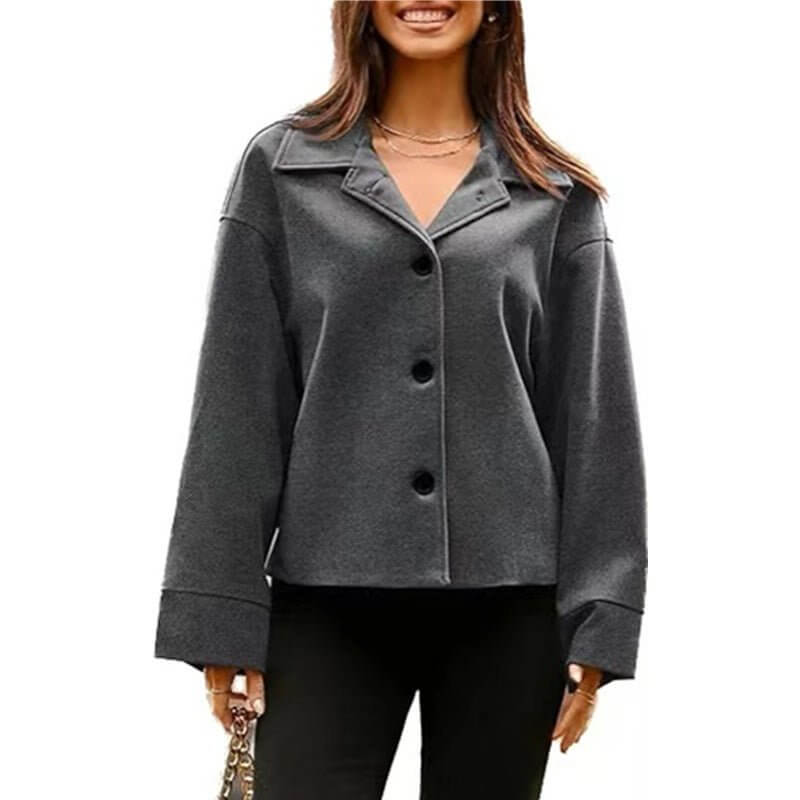 Women's Short Small Suit Long Sleeve Button Coat $35.90 Dana Fashion Color: Army Green Size: L Women's clothing Product information: Color: black, white, gray, Army Green, camel Size: S,M,L,XL,XXL Style: slim fit Main fabric composition: Polyester (polyes