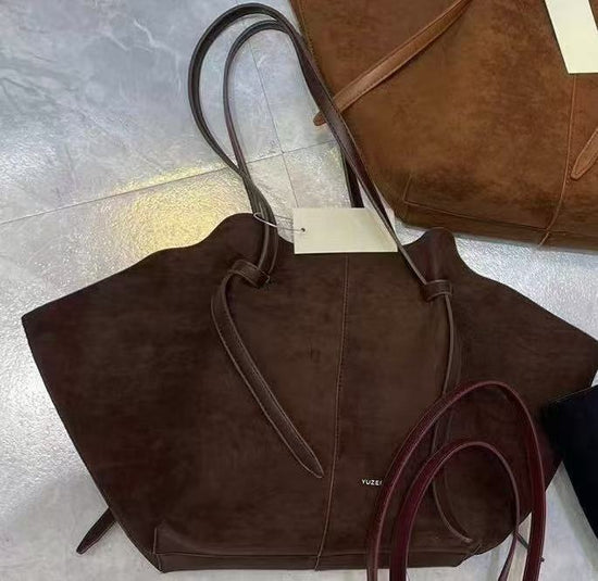 Women's Shoulder Bag Suede Frosted Large Capacity Portable Tote Bag $59.90 Dana Fashion Style: 4 Style Size: 21x15x37CM Women's Bags Product information: Line texture: Cow split leather Color: matt black, matt black, matt black, matt black, matt black, ma
