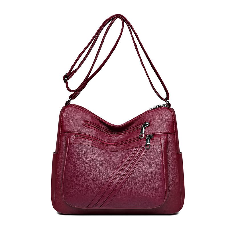 Women's Shoulder Messenger Bag Versatile Large Capacity $25.00 Dana Fashion Color: 071 Red Women's Bags Product information: Lining texture: Polyester Color: 071 Black, 071 Red Hardness: soft Material: PU Suitcase shape: square vertical model Popular elem