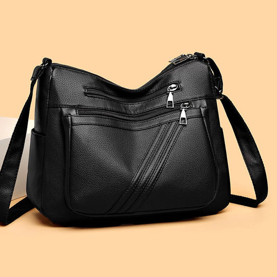 Women's Shoulder Messenger Bag Versatile Large Capacity $25.00 Dana Fashion Color: 071 Black Women's Bags Product information: Lining texture: Polyester Color: 071 Black, 071 Red Hardness: soft Material: PU Suitcase shape: square vertical model Popular el