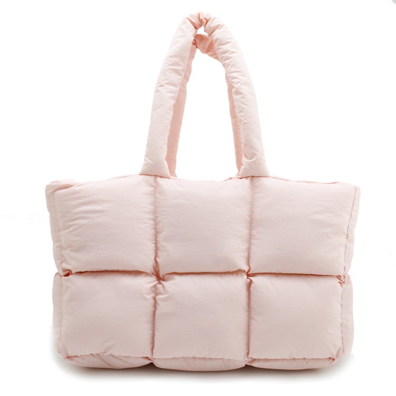 Women's Simple And Soft Large Capacity Puff Down Jacket Cotton Clothing Cloud Tote Bag $48.99 Dana Fashion Color: Pink Women's Bags Product information: Applicable scenarios: Daily matching Color: black, white, dark gray, pink, olive green, light blue, li