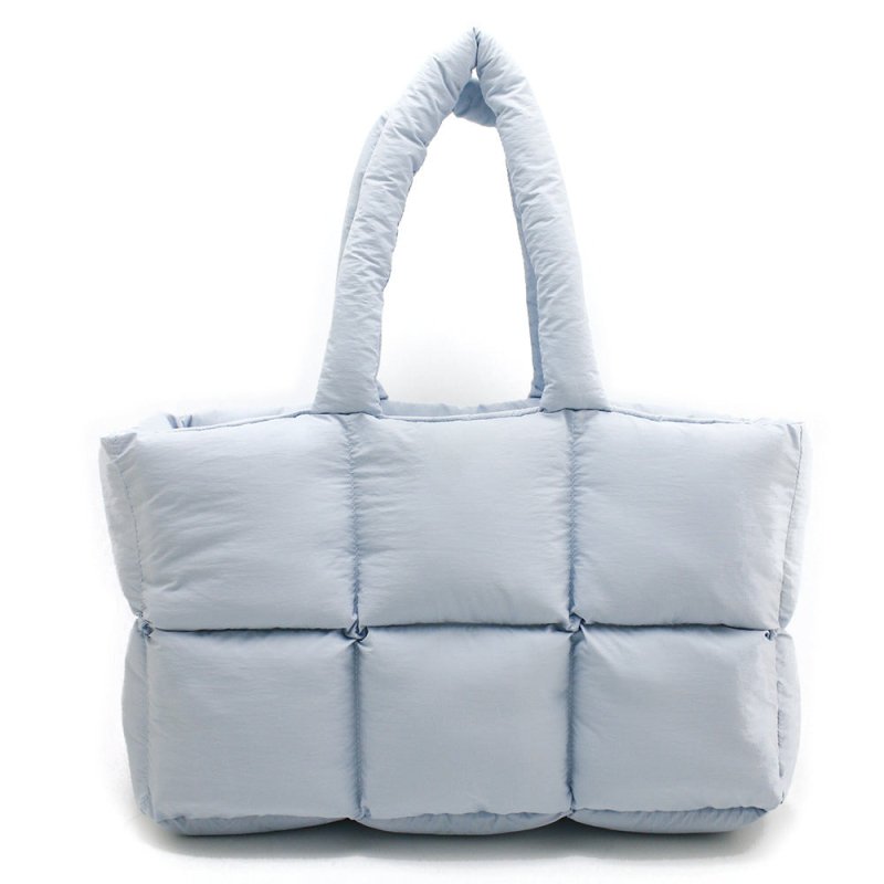 Women's Simple And Soft Large Capacity Puff Down Jacket Cotton Clothing Cloud Tote Bag $48.99 Dana Fashion Color: Light Blue Women's Bags Product information: Applicable scenarios: Daily matching Color: black, white, dark gray, pink, olive green, light bl