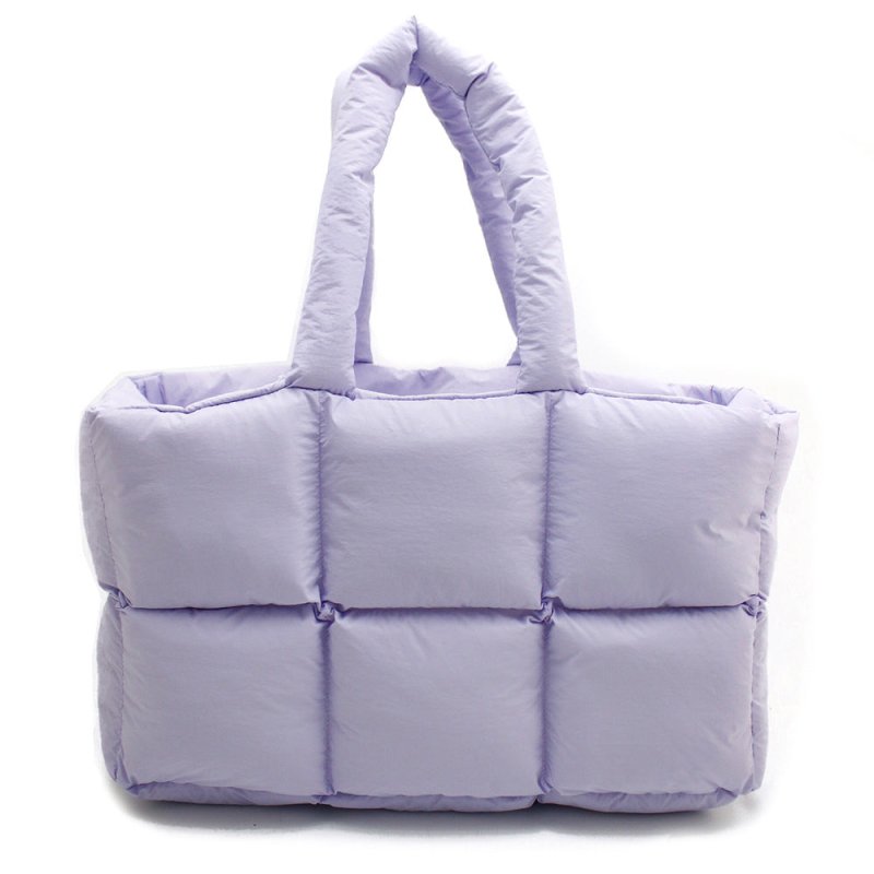 Women's Simple And Soft Large Capacity Puff Down Jacket Cotton Clothing Cloud Tote Bag $48.99 Dana Fashion Color: Light Purple Women's Bags Product information: Applicable scenarios: Daily matching Color: black, white, dark gray, pink, olive green, light