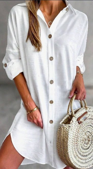 Women'S Simple Button-Down Casual Long Sleeved Shirt Dress Relaxing Resort Style Adjust Sleeve Length Shirt Dress $22.99 Dana Fashion Color: Blue Size: 2XL Women's clothing المواد: نسيج التركيب: 100% بوليستر تعليمات العناية: غسيل آلي أو تنظيف جاف احترافي