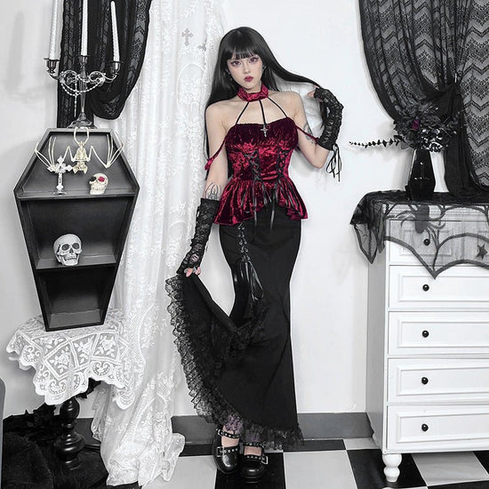 Women's Slim-fit Fishtail Lace-up Skirt $69.00 Dana Fashion Color: Black Size: L Women's clothing Product information: Skirt type: A- line skirt Color: Black Elastic: medium elastic Main fabric composition: Polyester (polyester fiber) Size: XS,S,M,L Note: