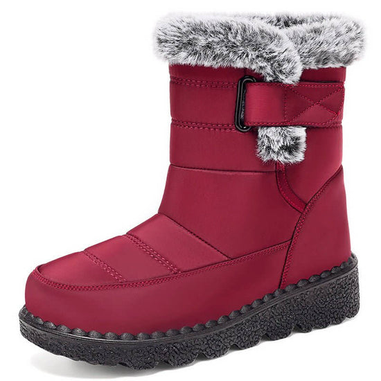Women's Snow Boots Fleece Lined Padded Warm Keeping $38.90 Dana Fashion Color: Red Size: 35 Women's shoes Product information: Color: DZ-GM-988 Black (cross-border bag),DZ-GM-988 red (cross-border bag),DZ-GM-988 Gray (cross-border bag),DZ-GM-988 Blue (cro