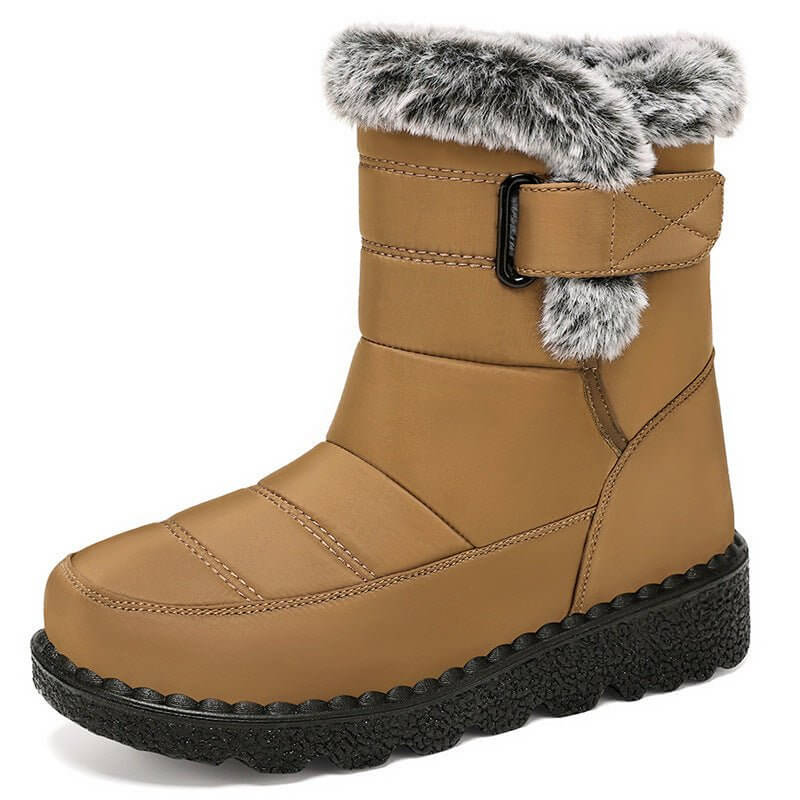 Women's Snow Boots Fleece Lined Padded Warm Keeping $38.90 Dana Fashion Color: Coffee Color Size: 35 Women's shoes Product information: Color: DZ-GM-988 Black (cross-border bag),DZ-GM-988 red (cross-border bag),DZ-GM-988 Gray (cross-border bag),DZ-GM-988