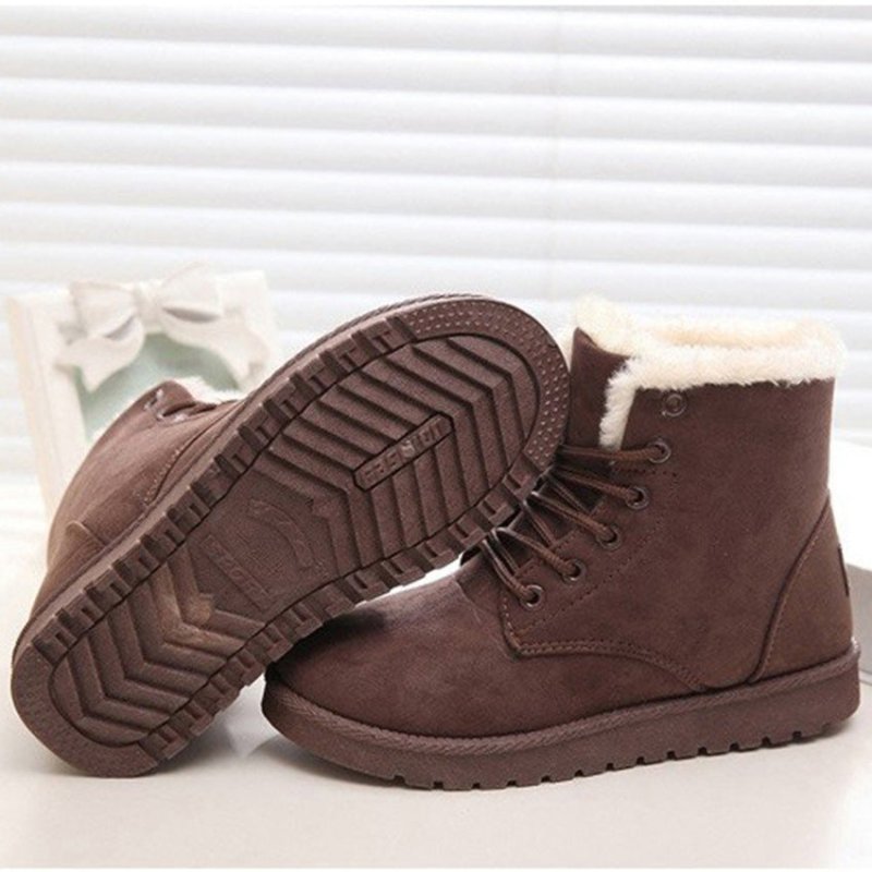 Women's Snow Boots Short Warm Flat Heel Shoes $39.99 Dana Fashion Color: Beige Size: 36 Women's shoes Product information: Color: black, beige, gray, brown Heel height: flat heel Heel shape: short stout heel Size: 36, 37, 38, 39, 40, 41, 42 Cutting depth: