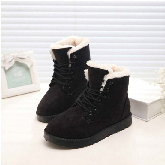 Women's Snow Boots Short Warm Flat Heel Shoes $39.99 Dana Fashion Color: Black Size: 36 Women's shoes Product information: Color: black, beige, gray, brown Heel height: flat heel Heel shape: short stout heel Size: 36, 37, 38, 39, 40, 41, 42 Cutting depth: